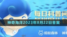 《支付寶》神奇海洋2023年8月22日答案